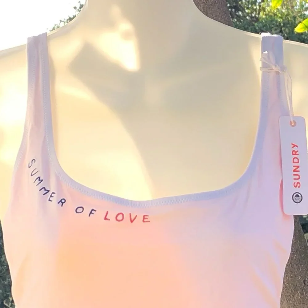 Sundry Swimsuit Anthropologie White Size Large 3 Summer Of Love One Piece - Picture 7 of 16